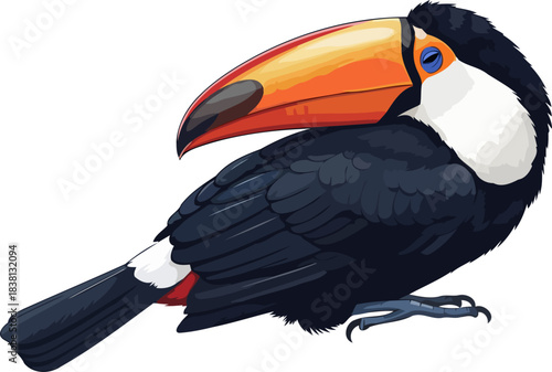 rainforest royalty a colorful beak proclaims the tropics unique splendor, isolated on transparent background