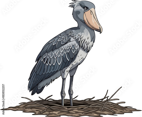 the unflappable architect a prehistoric stance in natures cradle, isolated on transparent background