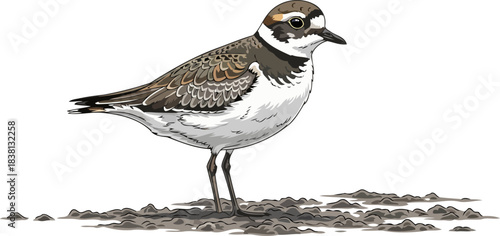 tidal trace an elegant shorebirds poised reflection of natures artistry, isolated on transparent background