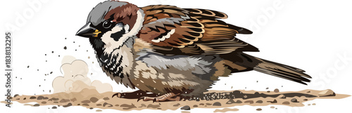 tiny earth dancer a sparrows vital ritual for cleansing and rejuvenation, isolated on transparent background
