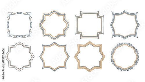 Elegant Geometric Frame Collection Ornamental Borders for Creative Projects