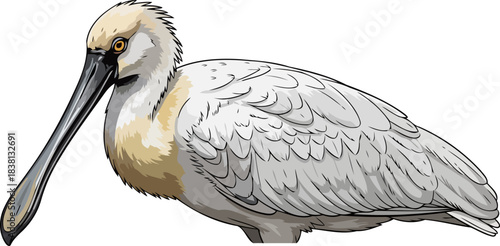 architect of the marshes spoonbills specialized form unveils hidden aquatic worlds, isolated on transparent background