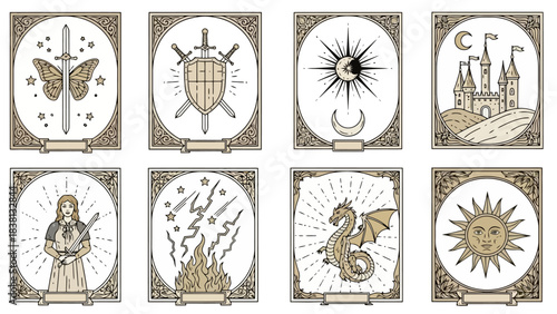 Mystical Oracle Cards A Collection of Celestial, Mythical, and Symbolic Illustrations for Guidance and Insight