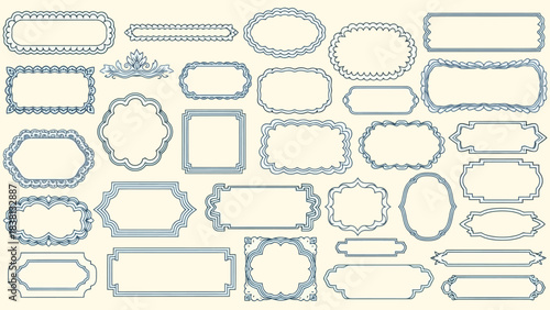 Elegant Collection of Vintage Ornate Frames and Decorative Borders, Ideal for Adding a Classic Touch to Certificates, Invitations, and Graphic Design Projects