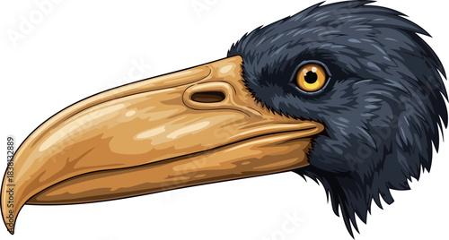 jungle guardians profile ancient spirit reflected in a formidable tropical beak, isolated on transparent background