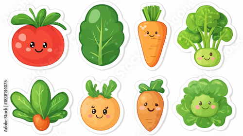 Colorful Cartoon Garden Sprouts Stickers for Kids in a Playful Kitchen Environment