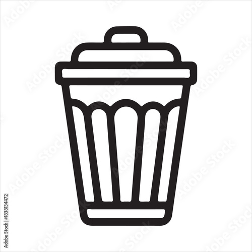 Classic Garbage Can Line Icon for Delete Function