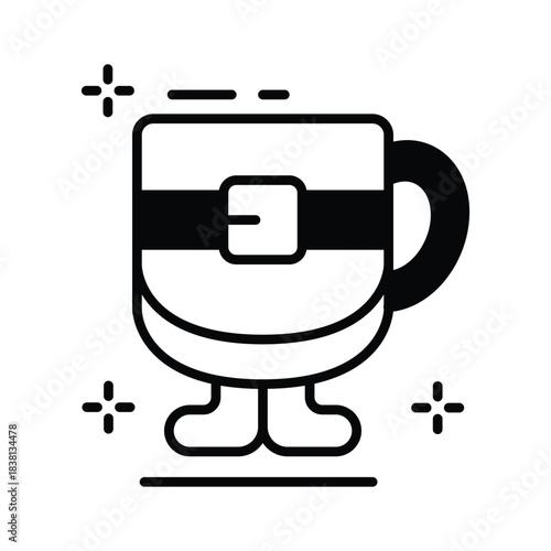 An icon of tea cup in glyph design style, editable icon hot beverages concept