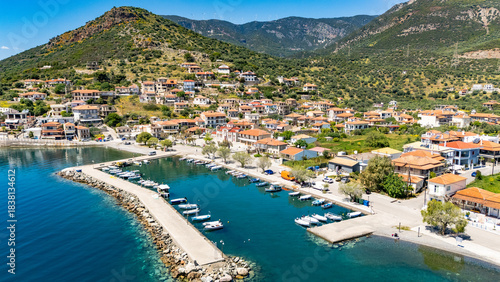 Wallpaper Mural Aerial Drone View of Glyfada Village and the Gulf of Corinth, Central Greece Torontodigital.ca