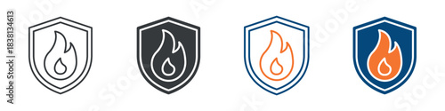 Fire Insurance Icon Set Multiple Style Collection 