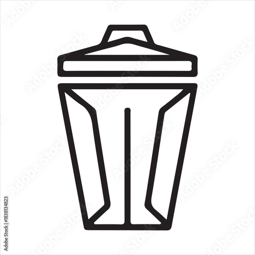 Classic Garbage Can Line Icon for Delete Function