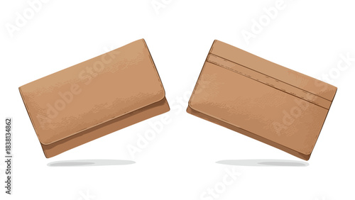 Elegant illustration of two brown purses with distinct textures and design detailing offering a refined aesthetic