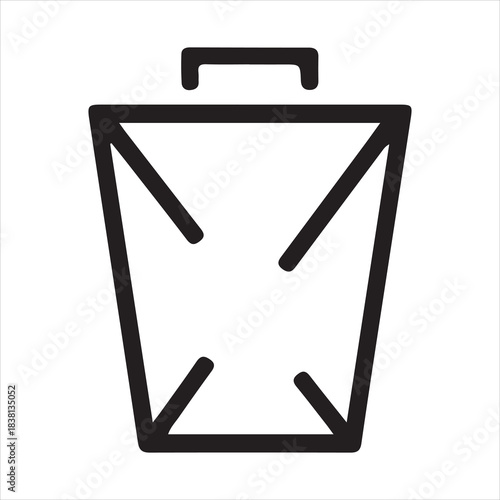 Classic Garbage Can Line Icon for Delete Function