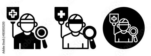 Patient Examination Icon Collection Glyph & Mixed Style