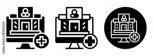 Online Pharmacy Icon Collection Glyph & Mixed Style