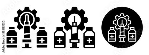 Vaccine Development Icon Collection Glyph & Mixed Style