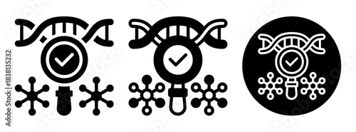 Genetic Analysis Icon Collection Glyph & Mixed Style