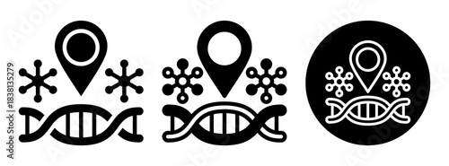 Genetic Mapping Icon Collection Glyph & Mixed Style