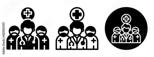 Medical Team Icon Collection Glyph & Mixed Style