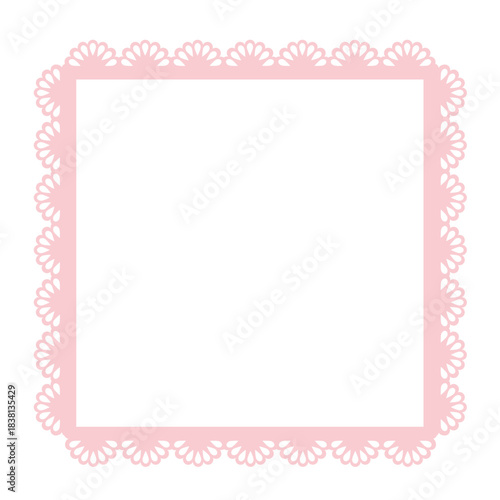 Simple pink lace frame, square tag, label