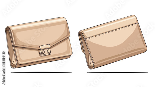 Elegant clutches displayed in a minimalist fashion forward composition, showcasing a luxurious aesthetic with clean lines and a modern appeal