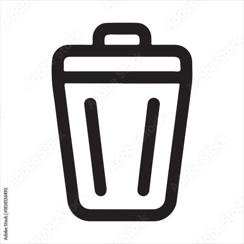 Classic Garbage Can Line Icon for Delete Function