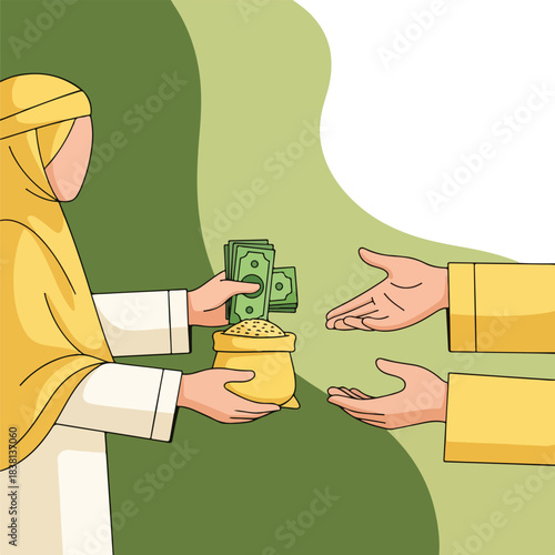 Islamic charity distribution of wealth and alms to the needy