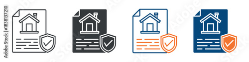Home Insurance Icon Set Multiple Style Collection 