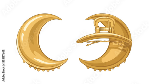 Golden Crescent Clips: Modern Hair Accessory for Everyday Elegance and Special Occasions