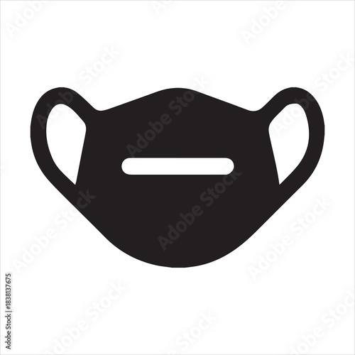 Washable reusable face mask icon for personal protection