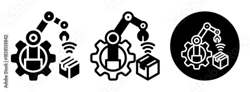 Cyber Physical System Icon Collection Glyph & Mixed Style