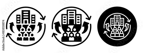 Urbanization Icon Collection Glyph & Mixed Style