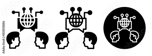 Communication Technology Icon Collection Glyph & Mixed Style