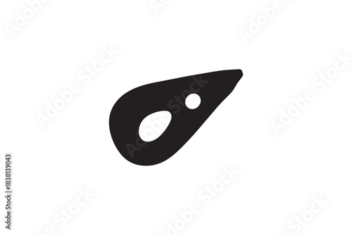 Abstract shape, fluid organic form, smooth design element, science or medical symbol, irregular blob