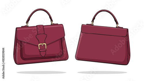 Elegant handbag duo in crimson hue, a blend of sophistication and contemporary style for modern fashion enthusiasts