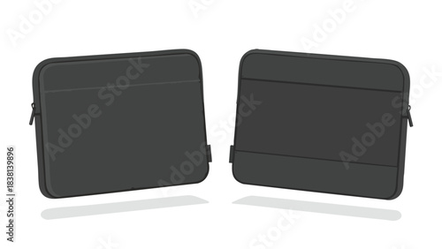 Sleek protective sleeves, offering stylish safeguard for laptops with minimalist design on clean background and enhanced portability providing