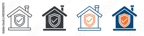Home Security Icon Set Multiple Style Collection 