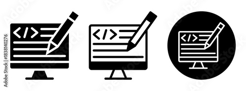 Code Editor Icon Collection Glyph & Mixed Style