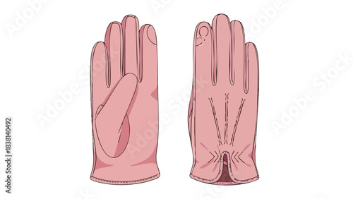 Elegant soft pink gloves showcasing meticulous stitching and a timeless design aesthetic featuring fine detailing and delicate craftsmanship