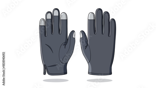 Winter touch screen gloves illustration showcasing innovative fabric technology for digital device compatibility during cold weather activities