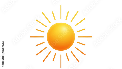 Bright Sunny Day with Radiant Sun Icon Symbolizing Warmth and Clear Sky Outdoors