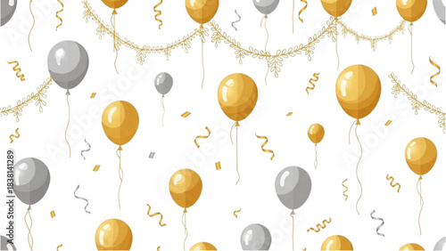 Celebration Balloons and Garlands: A Festive Pattern for Special Occasions and Events