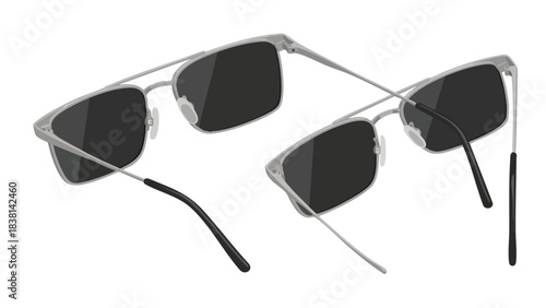 Elegant eyewear showcasing modern sunglasses design with sleek metal frames and dark lenses reflecting sophistication and style