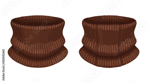 Twin chocolate brown neck warmers: A cozy and stylish winter accessory that will keep you warm and add a touch of elegance to your outfit