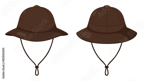 Dual Pith Helmets Depicting Adventurous and Classic Style for Tropical Explorations