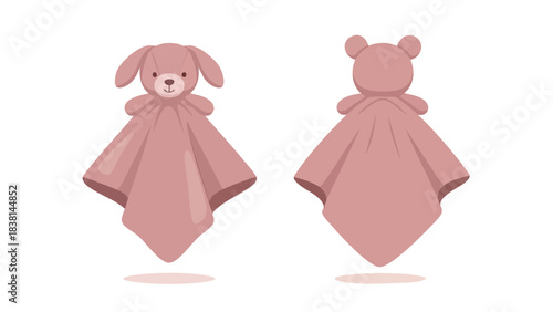 Delicate Darlings: Front and Back Views of Cute Plush Comforters for Infants and Toddlers offering a sense of security and comfort at bedtime or