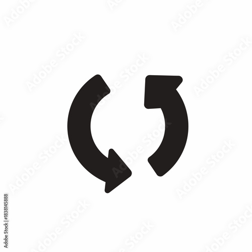 Refresh icon, reload arrow symbol, update button, repeat cycle, rotation loop, restart concept, modern graphic design element