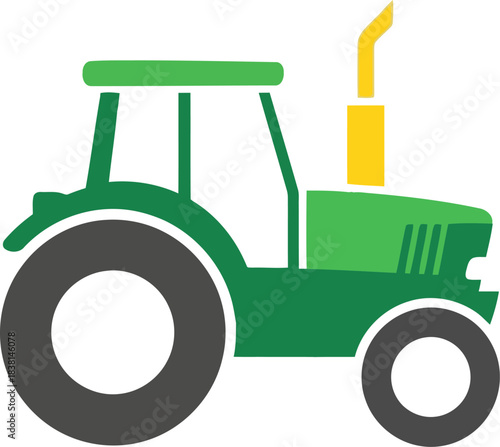 Vector icon of green tractor icon