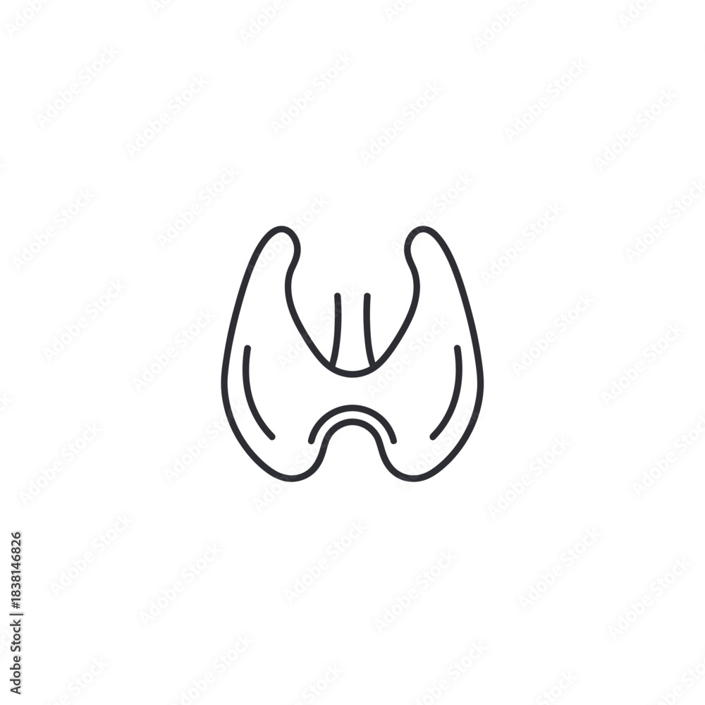 Obraz premium Simple Thyroid Gland Line Icon Medical Healthcare Anatomy Biology Illustration Vector