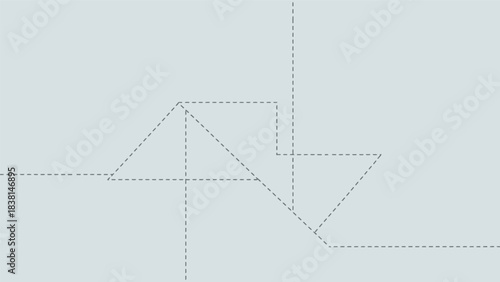 Minimalist geometric composition with dashed lines evoking a sense of modern design